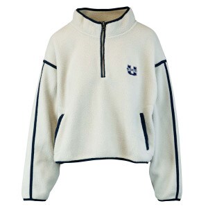 women's U-State cropped sherpa gray and navy